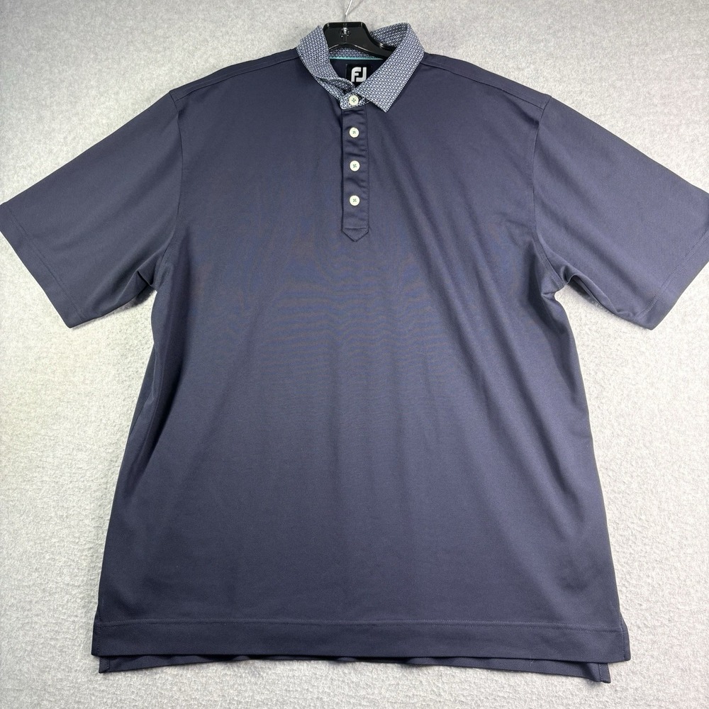 Foot Joy Golf Polo Shirt Men's Large Navy Short Sleeve